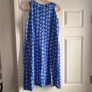 Sleeveless Blue Floral-Print Midi Dress